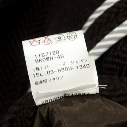 【中古】イレブンティ eleventy コットンウールリネン ヘリンボーン織り チェスターフィールドコート ダークブラウン【 46 】【 状態ランクB 】【 メンズ 】