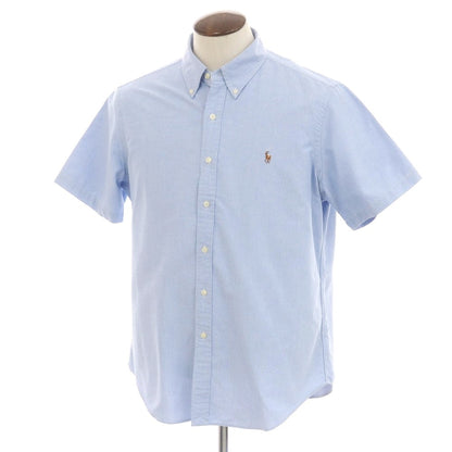 [Used] Ralph Lauren Cotton Oxford Button-down Short Sleeve Shirt Light Blue [L] [Condition Rank B] [Men&