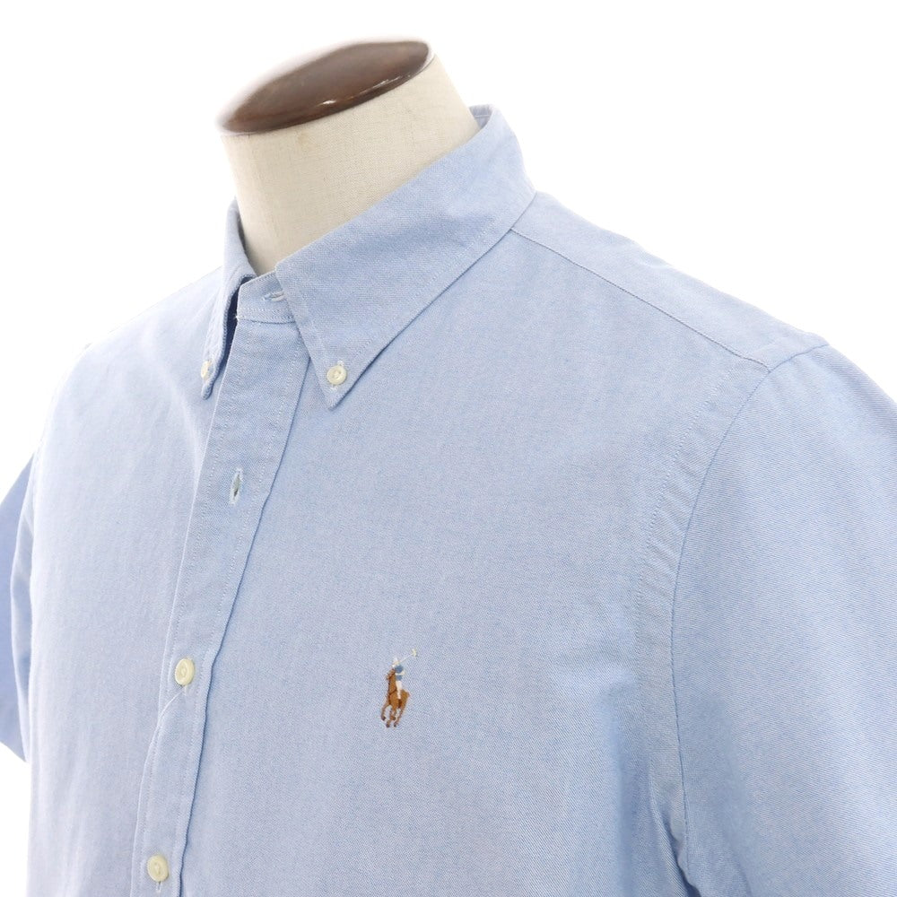 [Used] Ralph Lauren Cotton Oxford Button-down Short Sleeve Shirt Light Blue [L] [Condition Rank B] [Men&