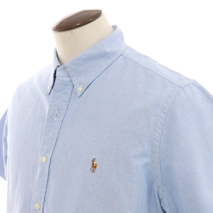 [Used] Ralph Lauren Cotton Oxford Button-down Short Sleeve Shirt Light Blue [L] [Condition Rank B] [Men&