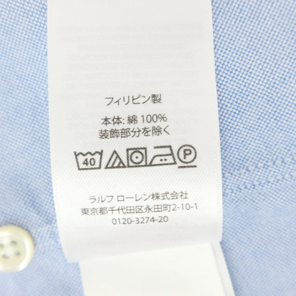 [Used] Ralph Lauren Cotton Oxford Button-down Short Sleeve Shirt Light Blue [L] [Condition Rank B] [Men&