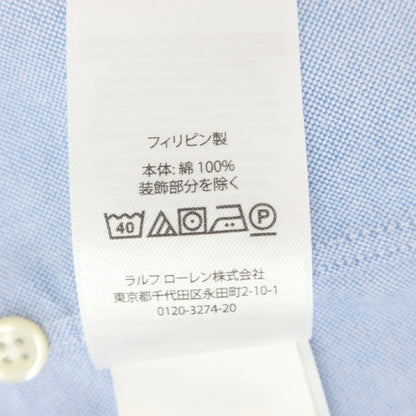 [Used] Ralph Lauren Cotton Oxford Button-down Short Sleeve Shirt Light Blue [L] [Condition Rank B] [Men&