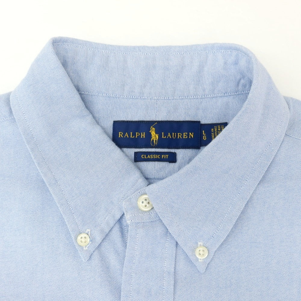 [Used] Ralph Lauren Cotton Oxford Button-down Short Sleeve Shirt Light Blue [L] [Condition Rank B] [Men&