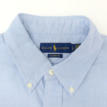 [Used] Ralph Lauren Cotton Oxford Button-down Short Sleeve Shirt Light Blue [L] [Condition Rank B] [Men&