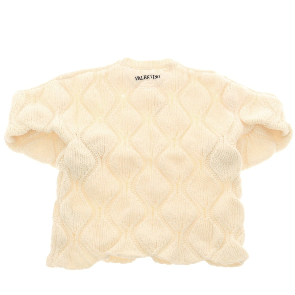 【中古】ヴァレンティノ VALENTINO ローゲージ ウール クルーネック プルオーバーニット オフホワイト【 M 】【 状態ランクB 】【 メンズ 】