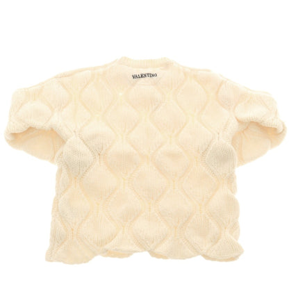 【中古】ヴァレンティノ VALENTINO ローゲージ ウール クルーネック プルオーバーニット オフホワイト【 M 】【 状態ランクB 】【 メンズ 】