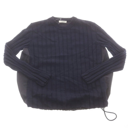 【中古】ヴァレンティノ VALENTINO ウール×ポリエステル クルーネック プルオーバーニット ネイビーxブラック【 S 】【 状態ランクB 】【 メンズ 】