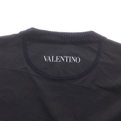 【中古】ヴァレンティノ VALENTINO ウール×ポリエステル クルーネック プルオーバーニット ネイビーxブラック【 S 】【 状態ランクB 】【 メンズ 】