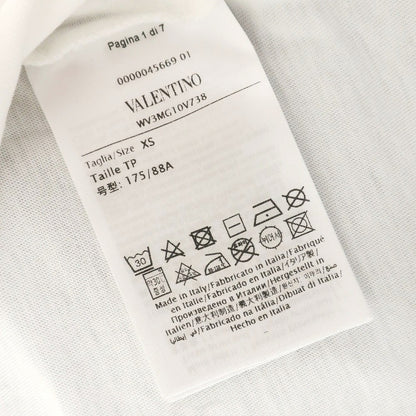 【中古】ヴァレンティノ VALENTINO コットン クルーネック 半袖Ｔシャツ ホワイト【サイズXS】【 状態ランクC 】【 メンズ 】 [CPD]