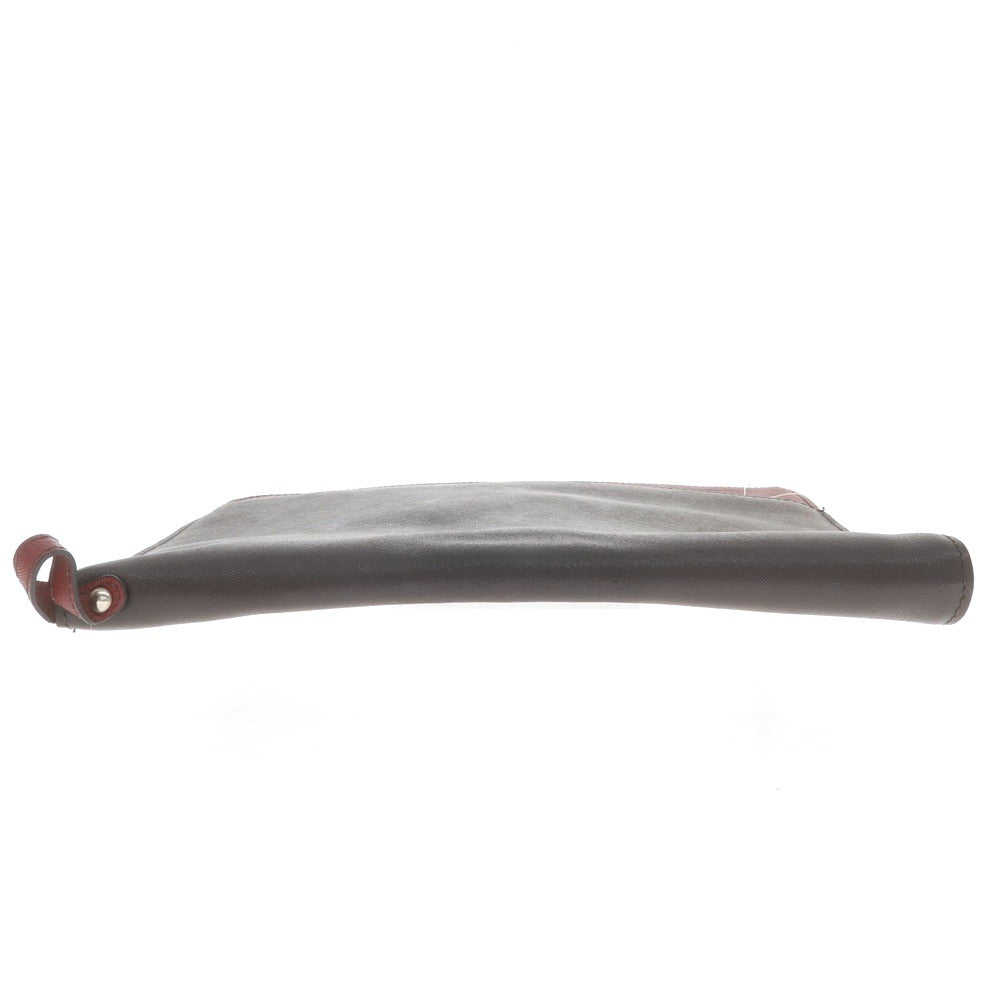 [Used] Andrea Rossi embossed leather clutch bag, dark brown x wine red [Condition Rank B] [Men&