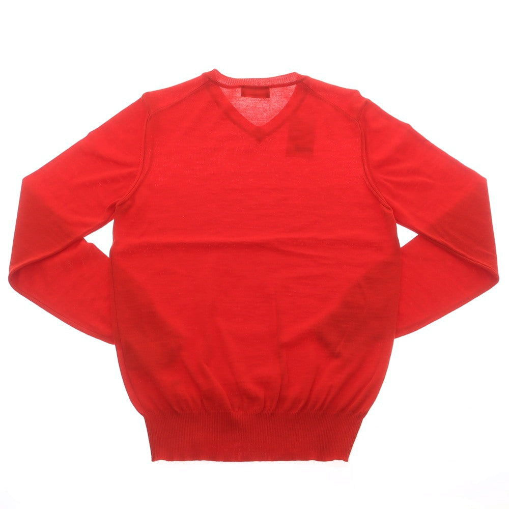 【中古】エンポリオ アルマーニ EMPORIO ARMANI ハイゲージ ウール Vネック プルオーバーニット レッド【 48 】【 状態ランクB 】【 メンズ 】