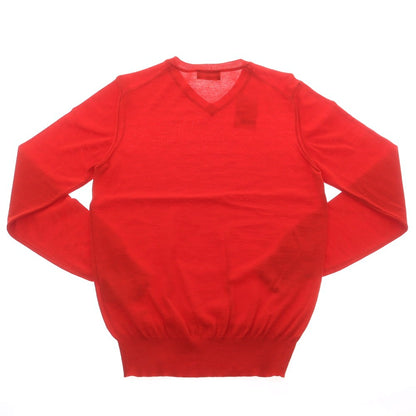 【中古】エンポリオ アルマーニ EMPORIO ARMANI ハイゲージ ウール Vネック プルオーバーニット レッド【 48 】【 状態ランクB 】【 メンズ 】