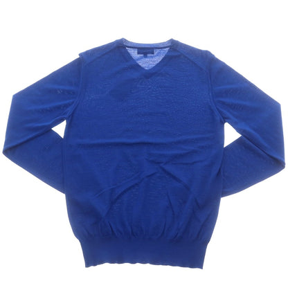【中古】エンポリオ アルマーニ EMPORIO ARMANI ハイゲージ ウール Vネック プルオーバーニット ブルー【 48 】【 状態ランクB 】【 メンズ 】