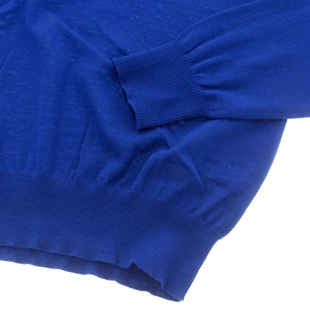 【中古】エンポリオ アルマーニ EMPORIO ARMANI ハイゲージ ウール Vネック プルオーバーニット ブルー【 48 】【 状態ランクB 】【 メンズ 】