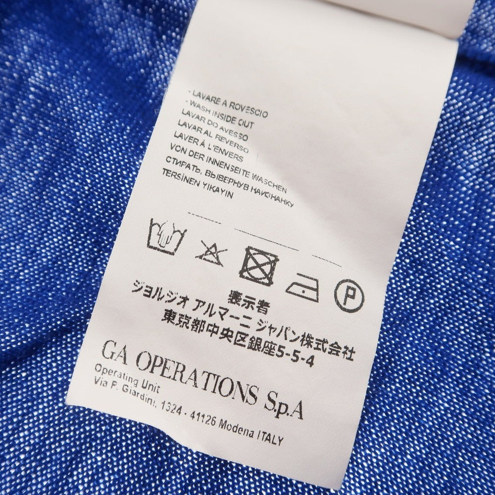 【中古】エンポリオ アルマーニ EMPORIO ARMANI ハイゲージ ウール Vネック プルオーバーニット ブルー【 48 】【 状態ランクB 】【 メンズ 】