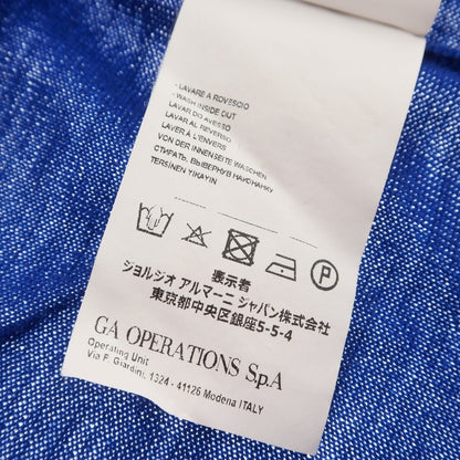 【中古】エンポリオ アルマーニ EMPORIO ARMANI ハイゲージ ウール Vネック プルオーバーニット ブルー【 48 】【 状態ランクB 】【 メンズ 】