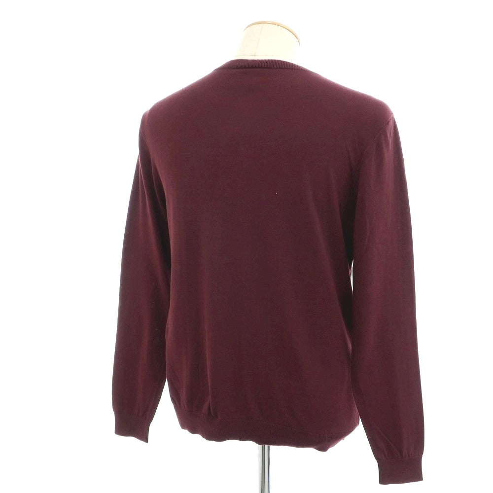 [Used] ARMANI COLLEZIONI High Gauge Cotton Crew Neck Pullover Knit Bordeaux [48] [Condition Rank C] [Men&