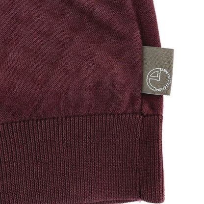 [Used] ARMANI COLLEZIONI High Gauge Cotton Crew Neck Pullover Knit Bordeaux [48] [Condition Rank C] [Men&