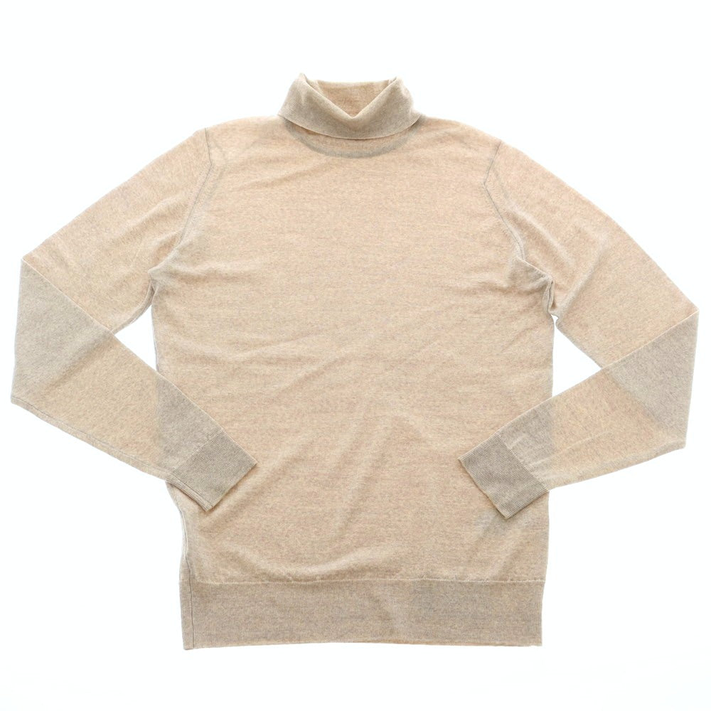 【中古】ジョンスメドレー JOHN SMEDLEY ハイゲージ ウール タートルネック プルオーバーニット メランジベージュ【 M 】【 状態ランクC 】【 メンズ 】