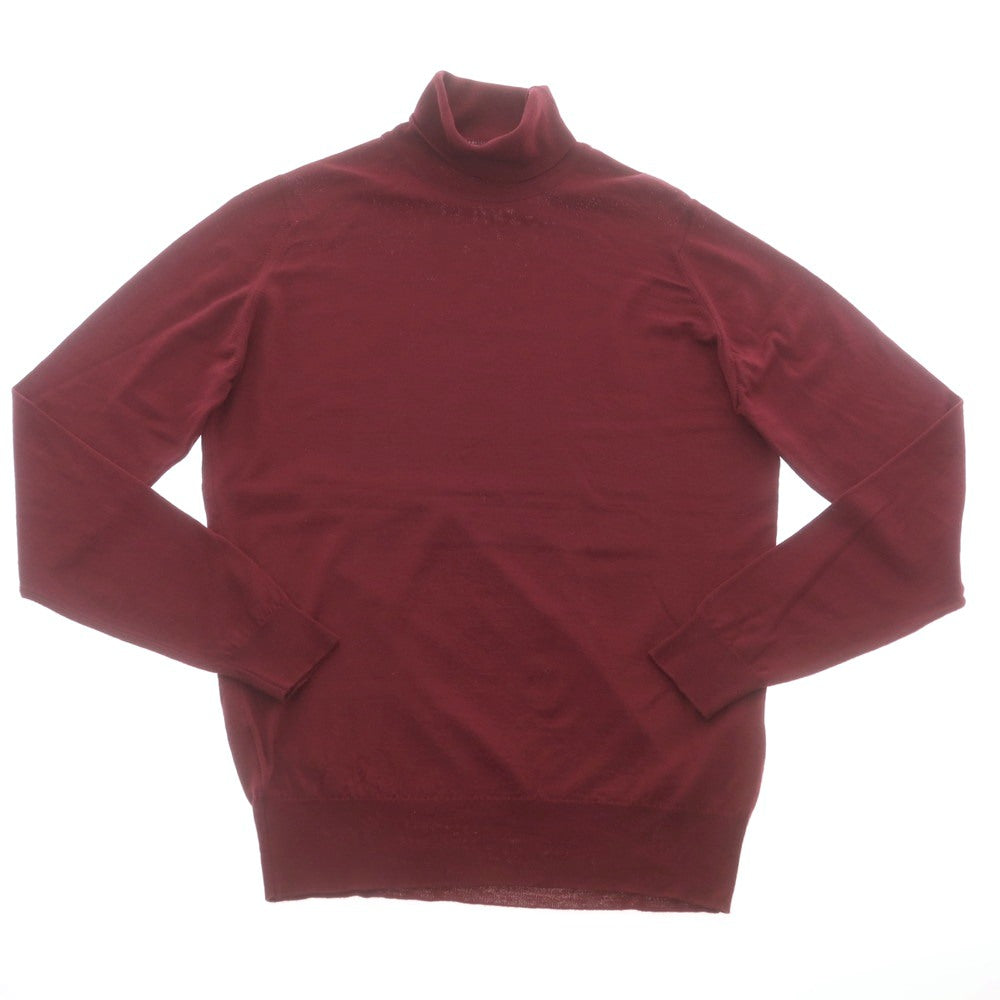 【中古】ジョンスメドレー JOHN SMEDLEY ハイゲージ ウール タートルネック プルオーバーニット ボルドー【 M 】【 状態ランクB 】【 メンズ 】