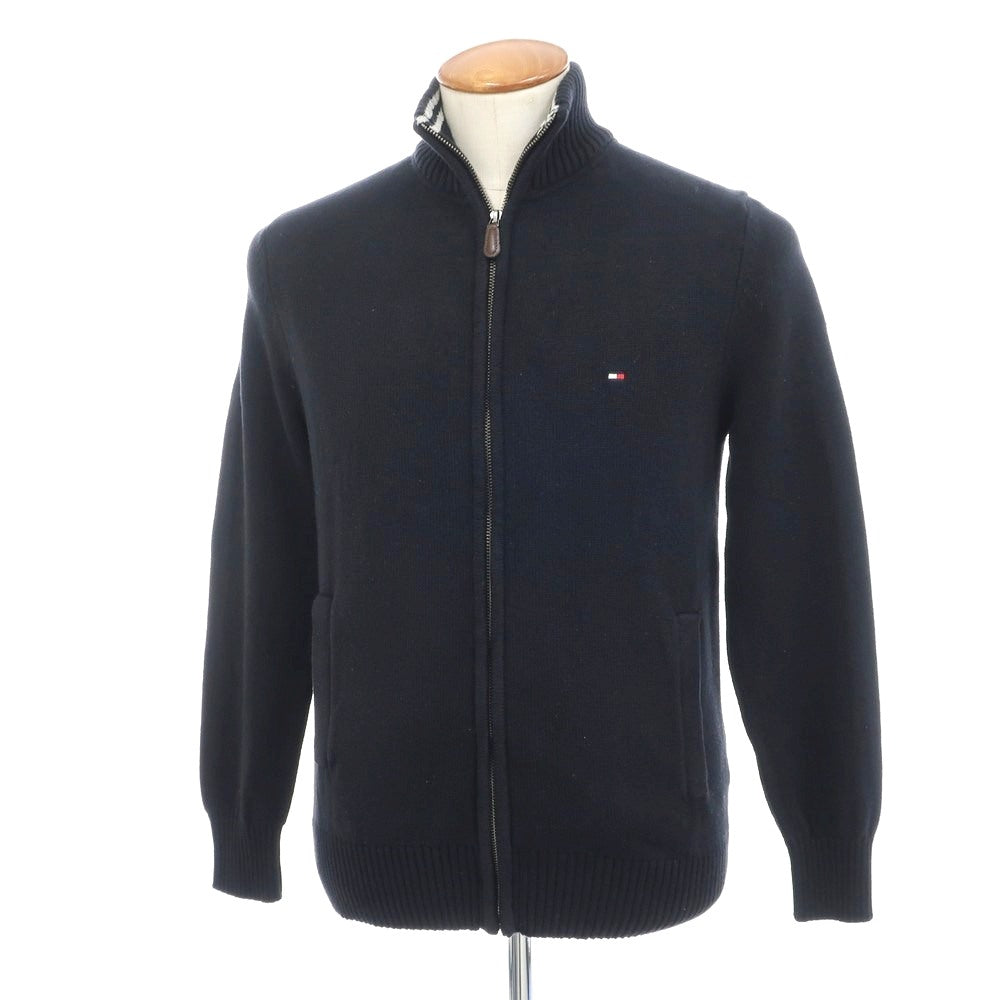 [Used] Tommy Hilfiger Mid-gauge Cotton Stand Collar Zip-up Cardigan Black Navy [M] [Condition Rank B] [Men&