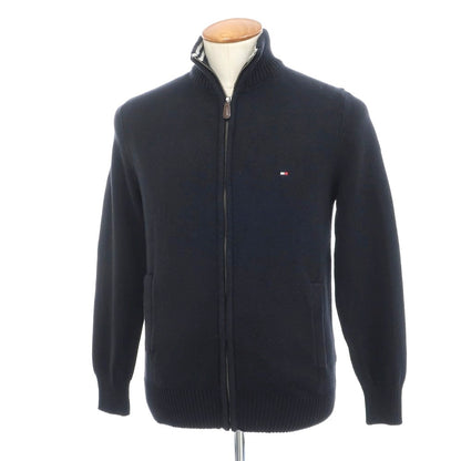 [Used] Tommy Hilfiger Mid-gauge Cotton Stand Collar Zip-up Cardigan Black Navy [M] [Condition Rank B] [Men&