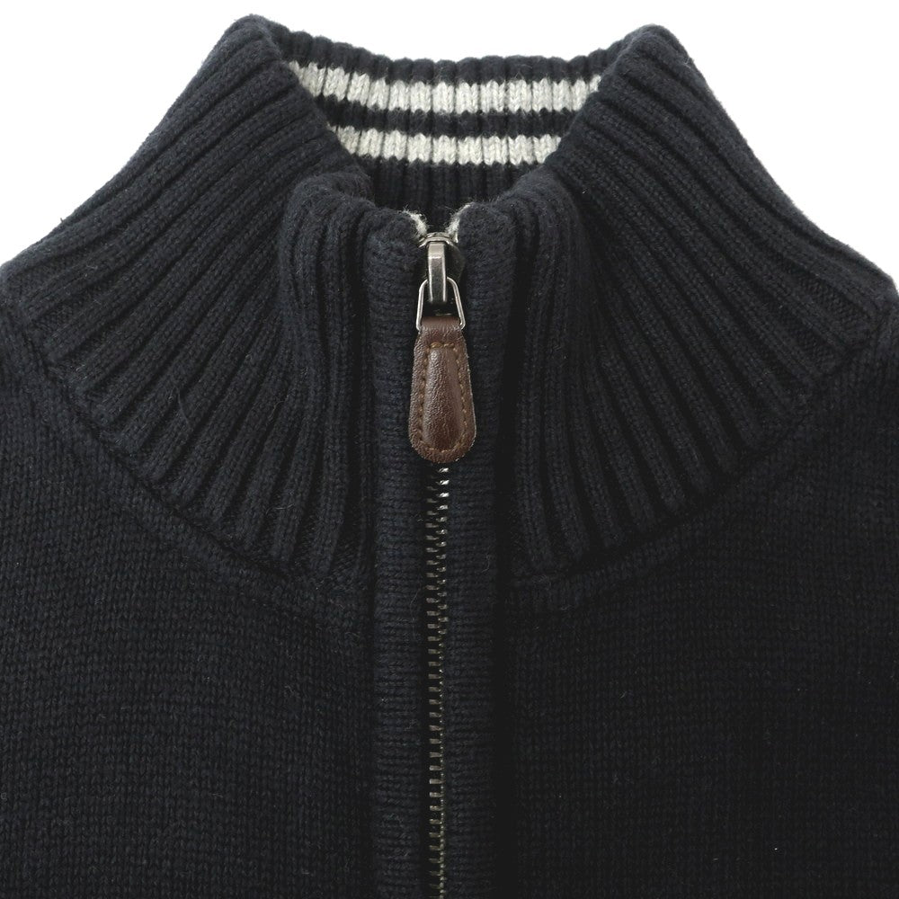 [Used] Tommy Hilfiger Mid-gauge Cotton Stand Collar Zip-up Cardigan Black Navy [M] [Condition Rank B] [Men&