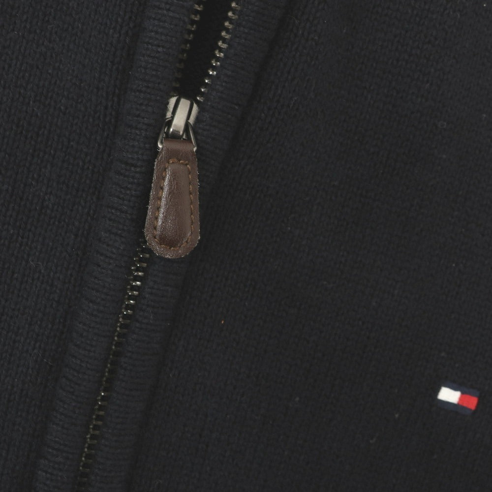 [Used] Tommy Hilfiger Mid-gauge Cotton Stand Collar Zip-up Cardigan Black Navy [M] [Condition Rank B] [Men&