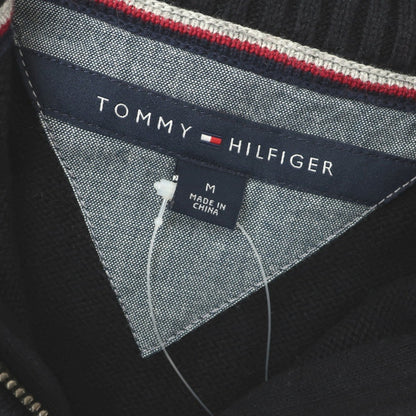 [Used] Tommy Hilfiger Mid-gauge Cotton Stand Collar Zip-up Cardigan Black Navy [M] [Condition Rank B] [Men&