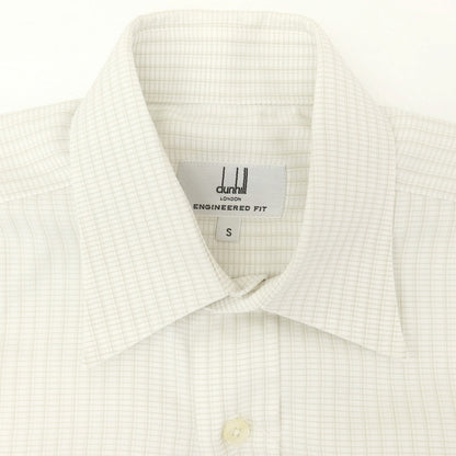 【中古】ダンヒル Dunhill コットン系 チェック レギュラーカラー ドレスシャツ ホワイトxベージュ【 S 】【 状態ランクB 】【 メンズ 】