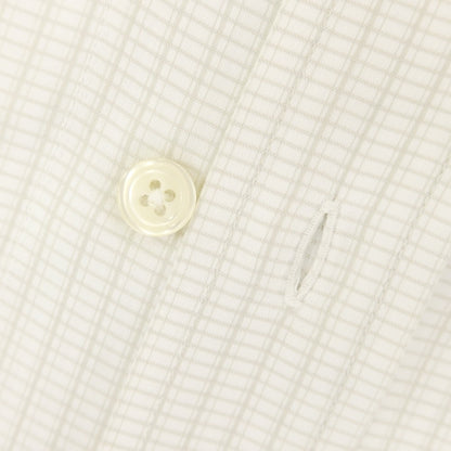 【中古】ダンヒル Dunhill コットン系 チェック レギュラーカラー ドレスシャツ ホワイトxベージュ【 S 】【 状態ランクB 】【 メンズ 】