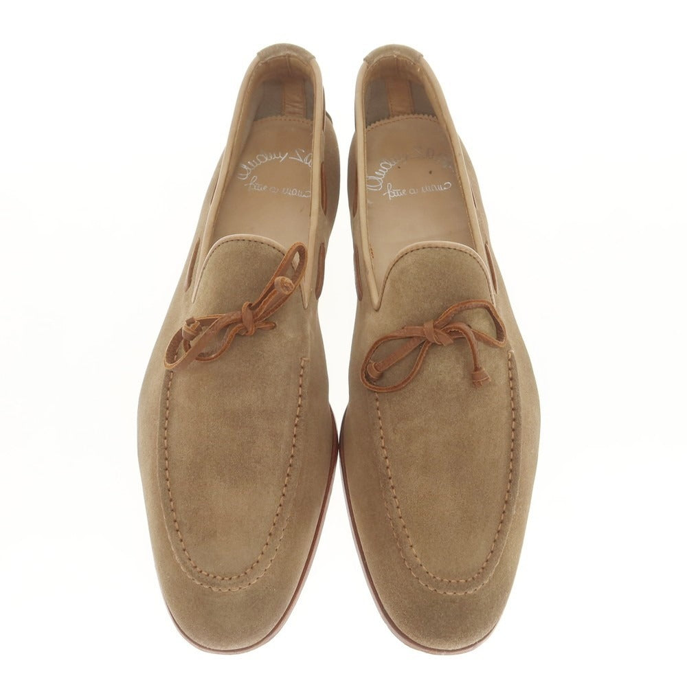 【中古】サントーニ Santoni スエード リボン ローファー ライトブラウン【 8 】【 状態ランクC 】【 メンズ 】