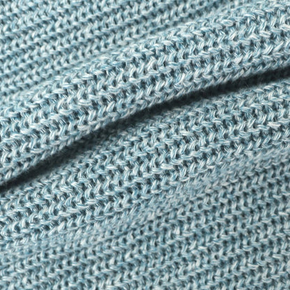 [Used] GRAN SASSO Mid-gauge linen cotton V-neck pullover knit Light blue x navy [46] [Condition rank A] [Men&