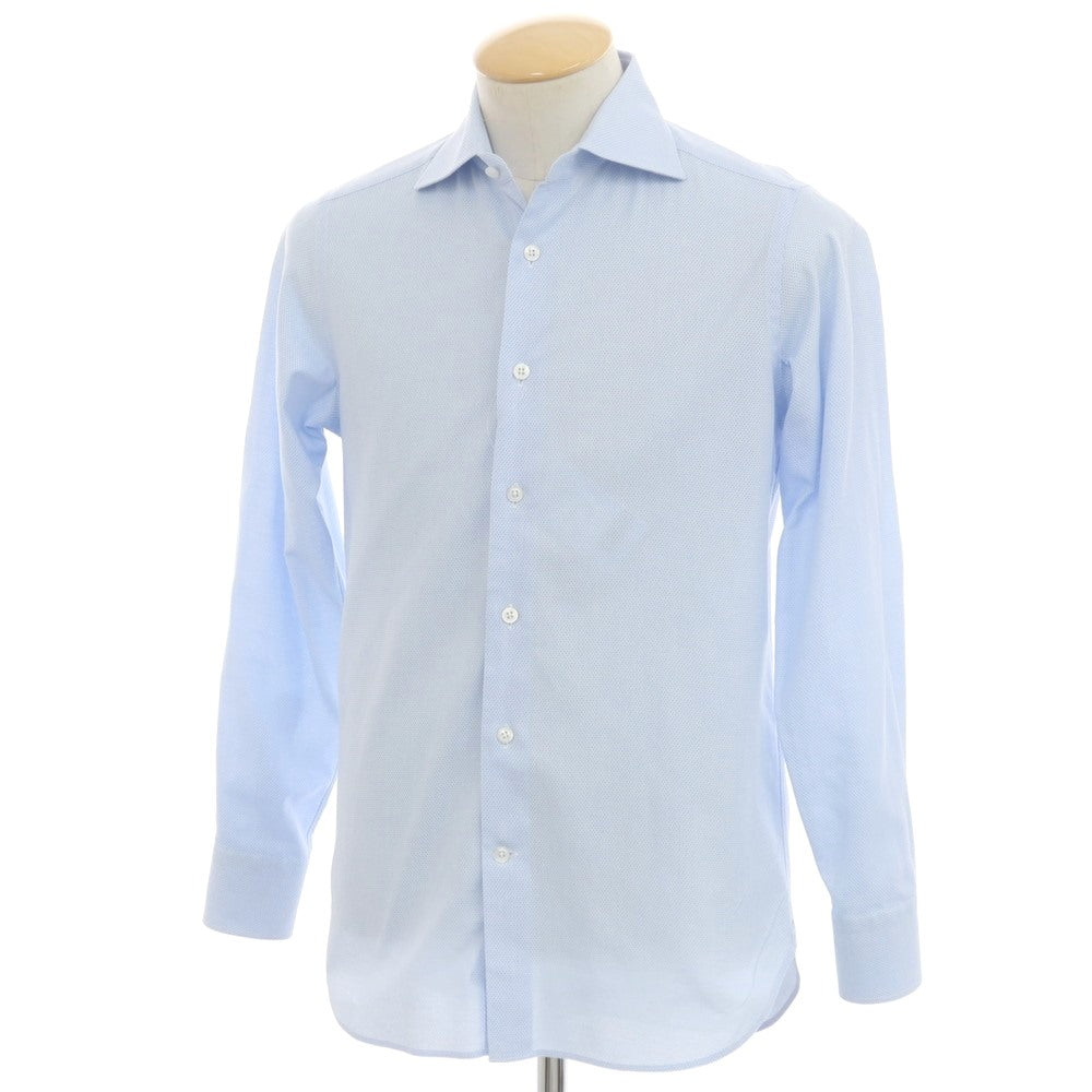 【中古】ビームスエフ BEAMS F コットン ワイドカラー ドレスシャツ ライトブルー【 38 】【 状態ランクB 】【 メンズ 】