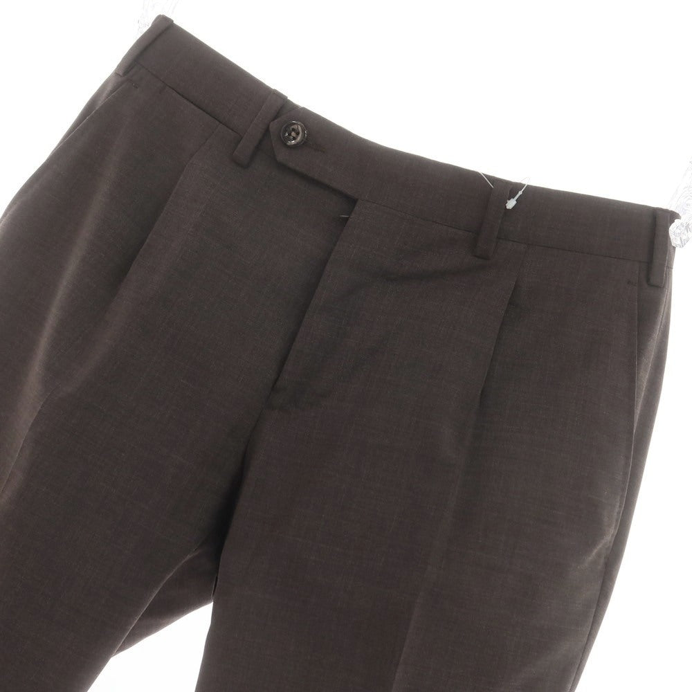 【SALE20％OFF/返品不可】【中古】ジェルマーノ GERMANO TRAVEL EDITION ストレッチ ウールポリエステル ドレススラックスパンツ ダークブラウン【 44 】【 状態ランクA 】【 メンズ 】