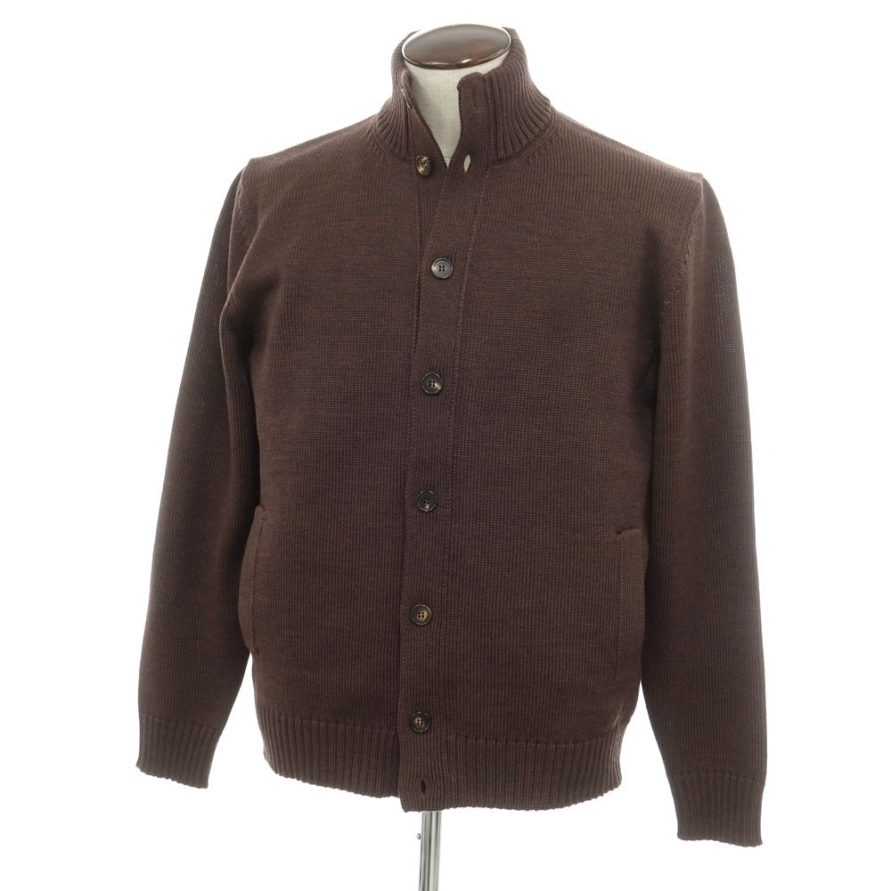 [New] ZANONE CHIOTO Kyoto mid-gauge wool stand-up collar cardigan, melange brown [52] [Condition rank N] [Men&