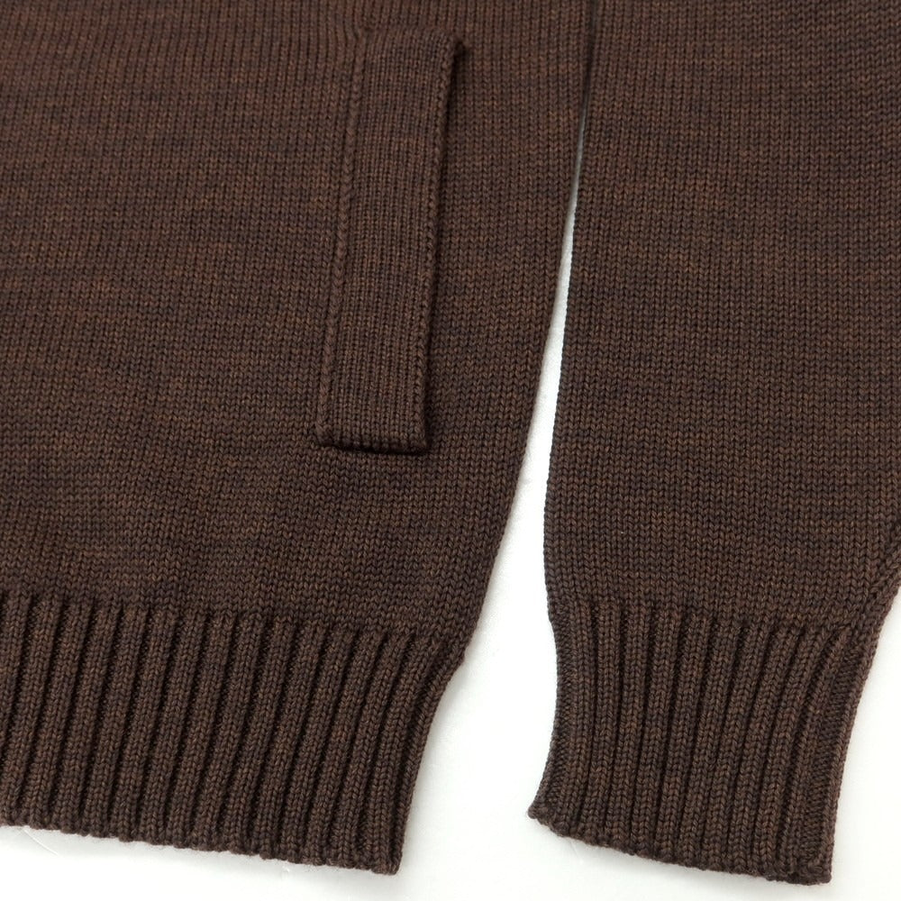 [New] ZANONE CHIOTO Kyoto mid-gauge wool stand-up collar cardigan, melange brown [52] [Condition rank N] [Men&