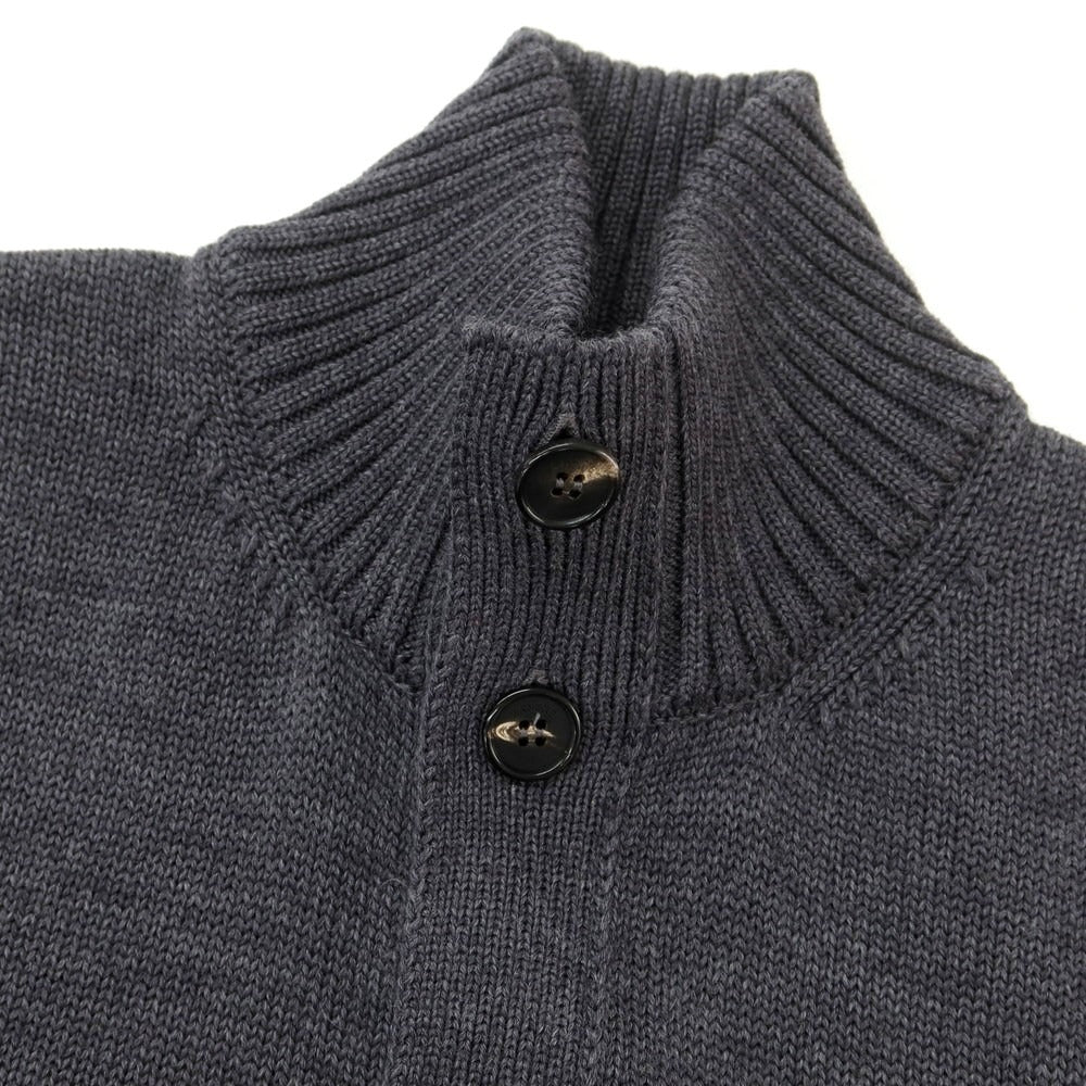 [New] ZANONE CHIOTO Kyoto mid gauge wool stand collar cardigan dark grey [52] [Condition rank N] [Men&