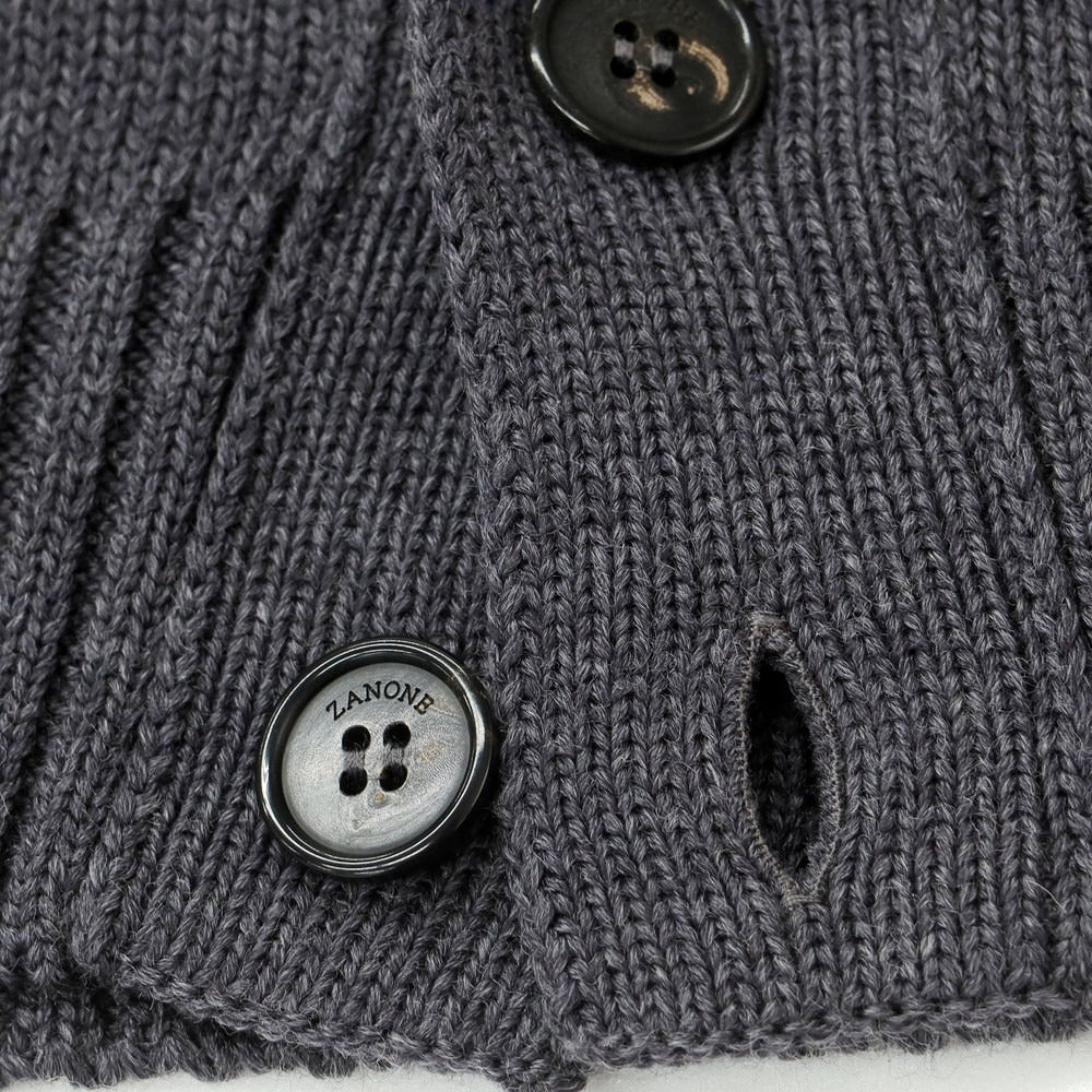 [New] ZANONE CHIOTO Kyoto mid gauge wool stand collar cardigan dark grey [52] [Condition rank N] [Men&