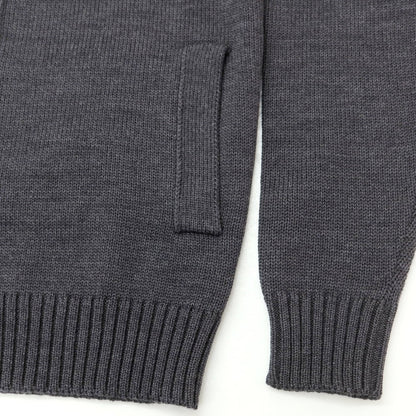 [New] ZANONE CHIOTO Kyoto mid gauge wool stand collar cardigan dark grey [52] [Condition rank N] [Men&