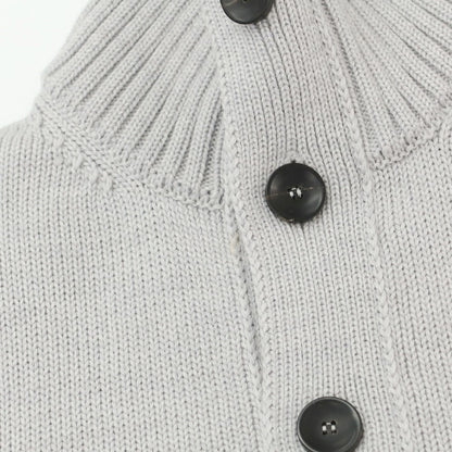 [New Outlet] ZANONE CHIOTO Kyoto Mid-gauge Wool Stand Collar Cardigan Light Gray [44] [Condition Rank N-] [Men&