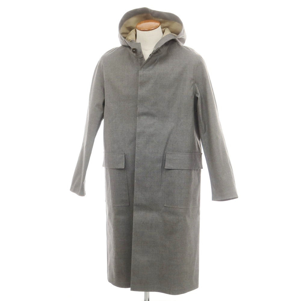 【中古】【未使用】マッキントッシュ Mackintosh ウール ゴム引き フーデッドコート グレー【 38 】【 状態ランクS 】【 メンズ 】