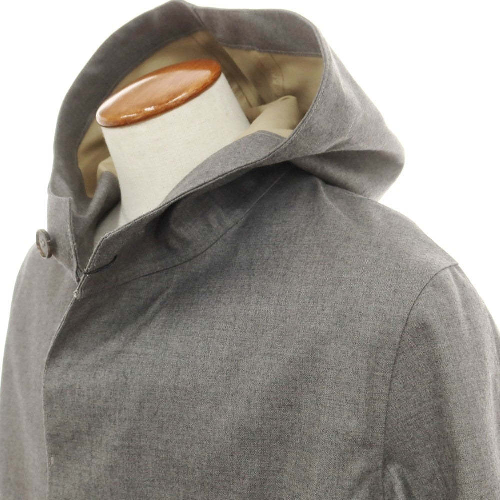 【中古】【未使用】マッキントッシュ Mackintosh ウール ゴム引き フーデッドコート グレー【 38 】【 状態ランクS 】【 メンズ 】