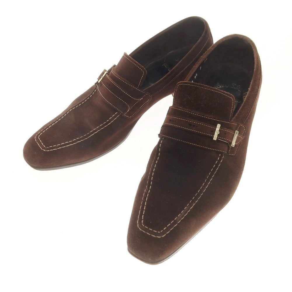 [Used] Santoni Suede Strap Loafers Dark Brown [8 1/2 F] [Condition Rank C] [Men&