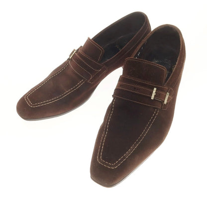 [Used] Santoni Suede Strap Loafers Dark Brown [8 1/2 F] [Condition Rank C] [Men&