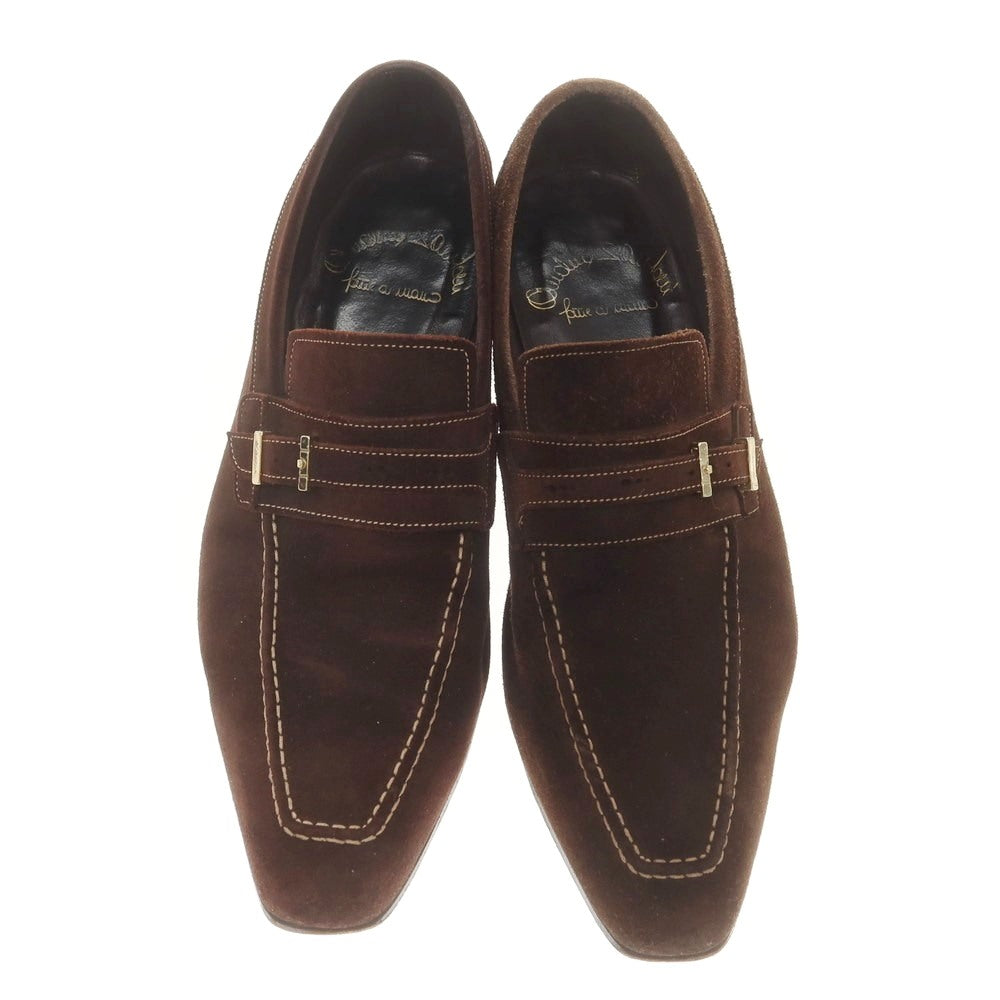 [Used] Santoni Suede Strap Loafers Dark Brown [8 1/2 F] [Condition Rank C] [Men&