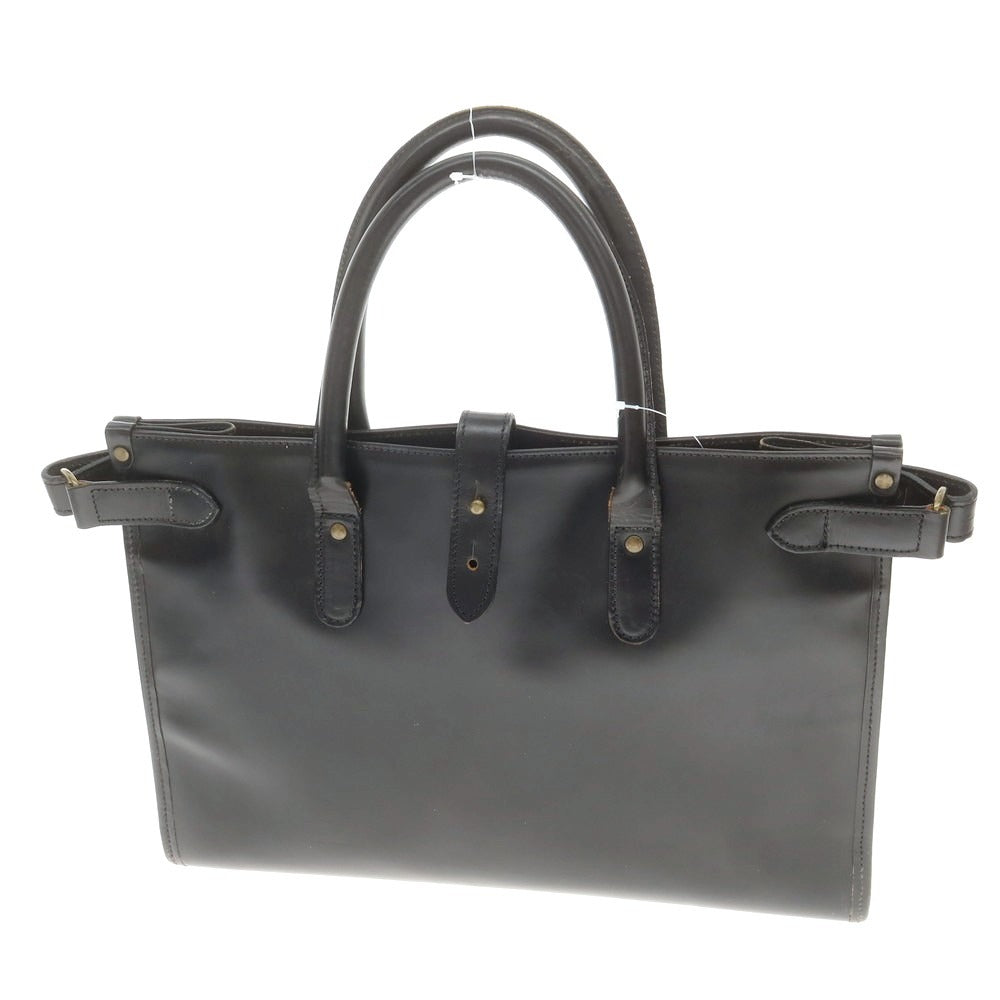 【中古】エッティンガー ETTINGER ブライドルレザー ブリーフトートバッグ ブラック【 状態ランクC 】【 メンズ 】