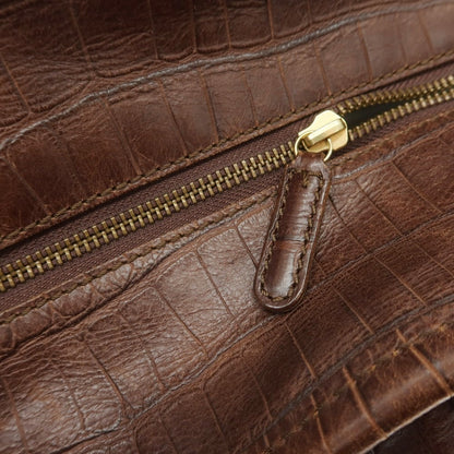 [Used] Felisi Crocodile-embossed leather shoulder bag, brown [Condition: B] [Men&