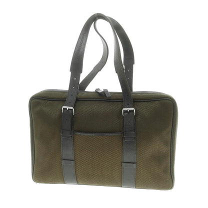 [Used] Porsche Design Twill Canvas Briefcase Dark Olive x Dark Brown [Condition Rank C] [Men&