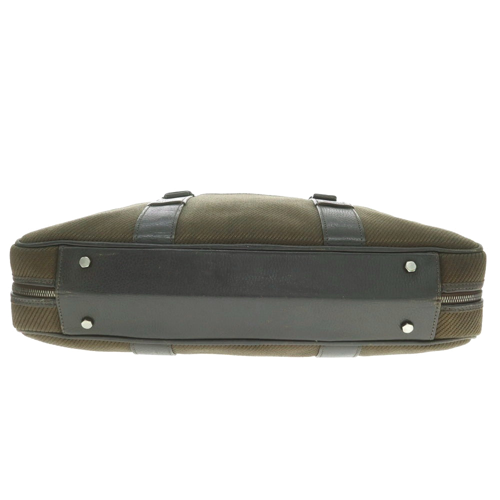 [Used] Porsche Design Twill Canvas Briefcase Dark Olive x Dark Brown [Condition Rank C] [Men&